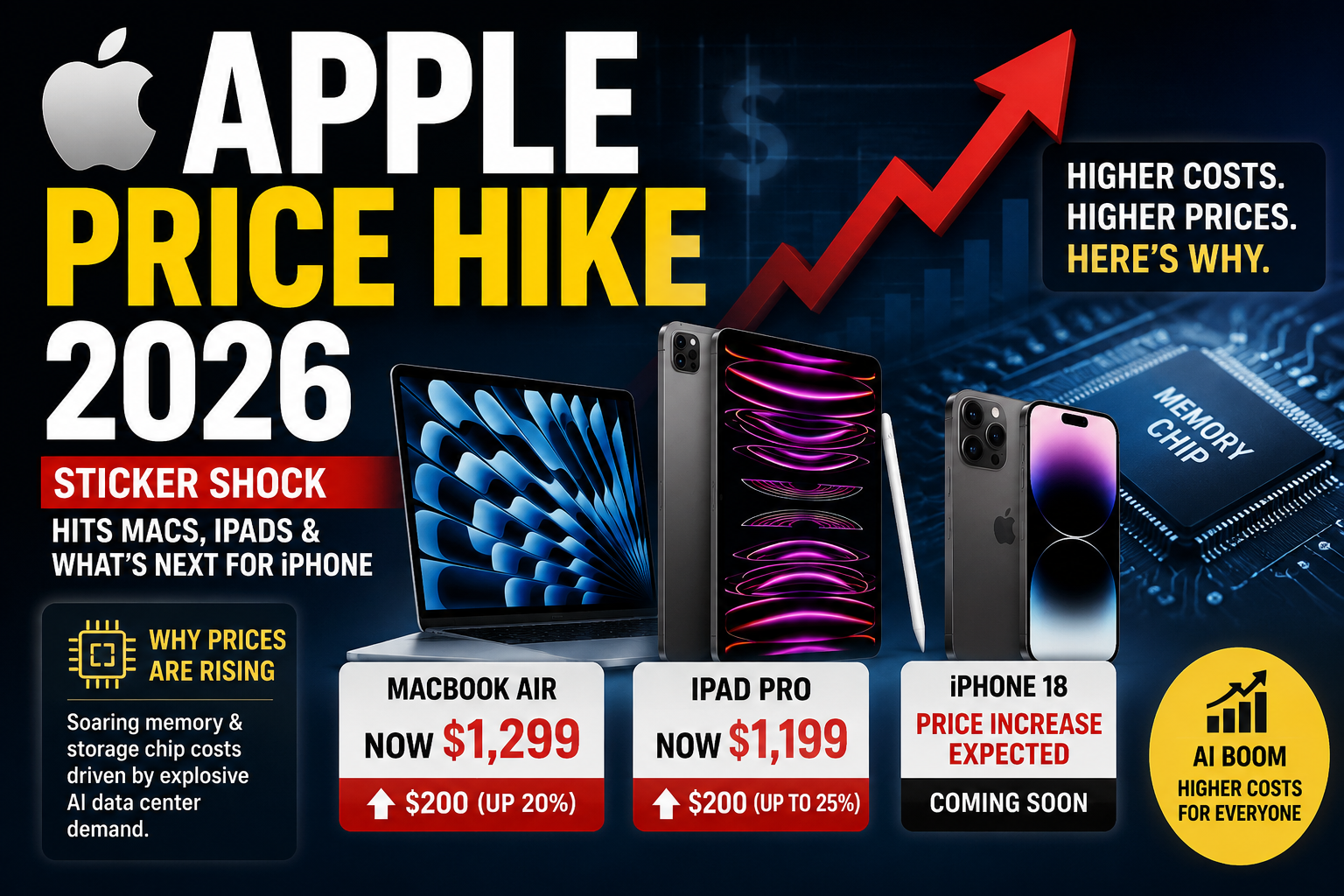 Apple Price Hike 2026: MacBook & iPad Prices Jump Up to 25%—Here’s Why Consumers Are Facing Sticker Shock
