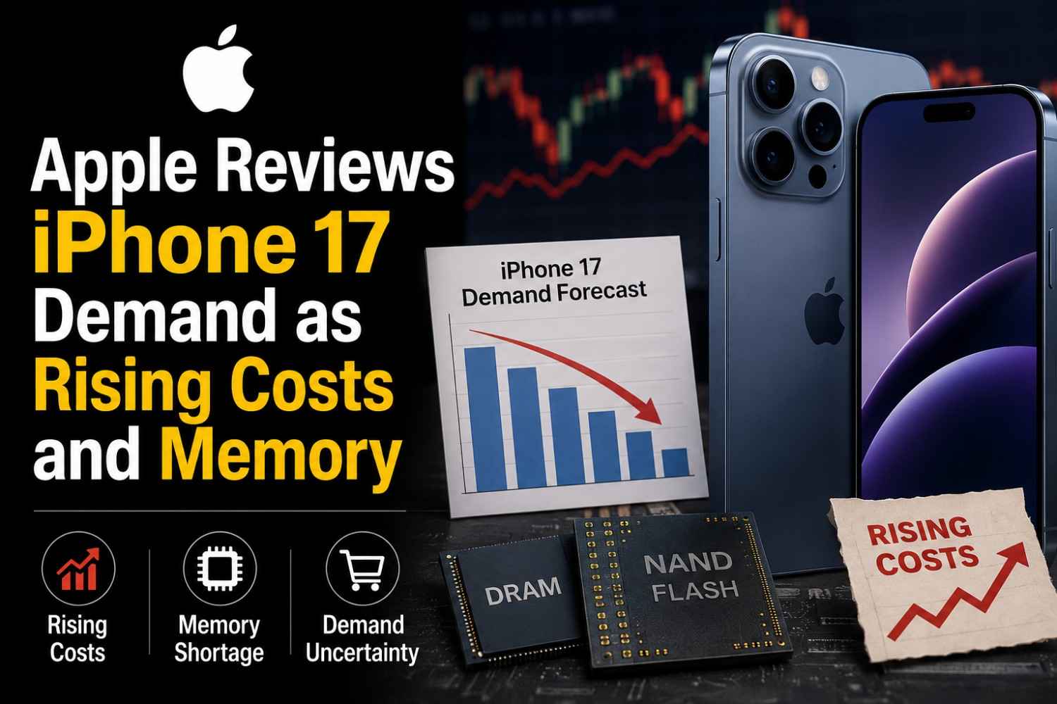 Apple Reviews iPhone 17 Demand as Rising Costs and Memory Shortage Pressure Production