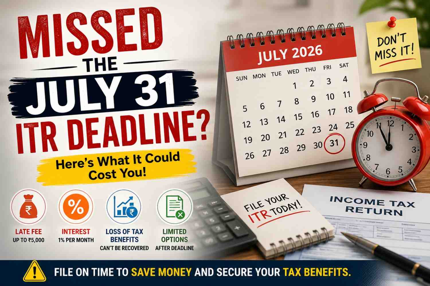 Missed the July 31 ITR Deadline? The Hidden Costs Could Surprise Every Taxpayer